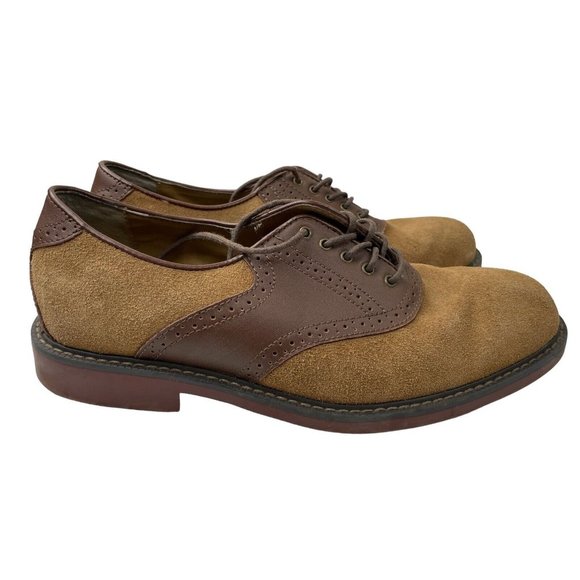G.H. Bass & Co Men's Buchanon Brown Suede/Leather Oxfords Size 10 - Picture 1 of 7